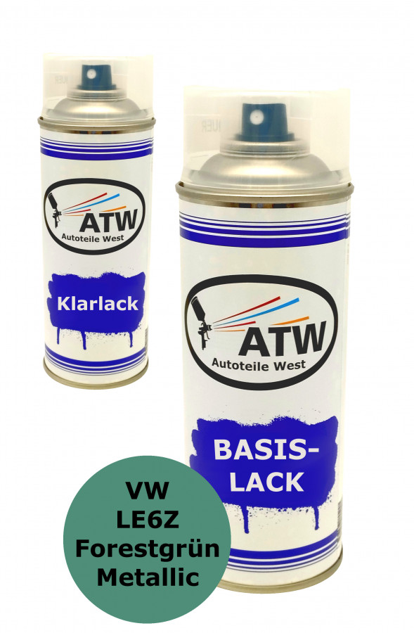 Autolack für VW LE6Z Forestgrün Metallic+400ml Klarlack Set